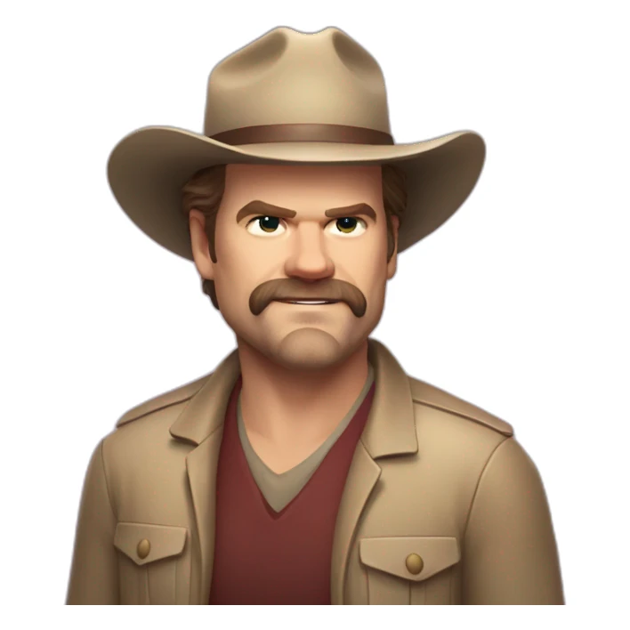 Jim Hopper David harbour little smiling sticker