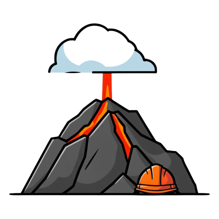 appearance hardhat volcano sticker
