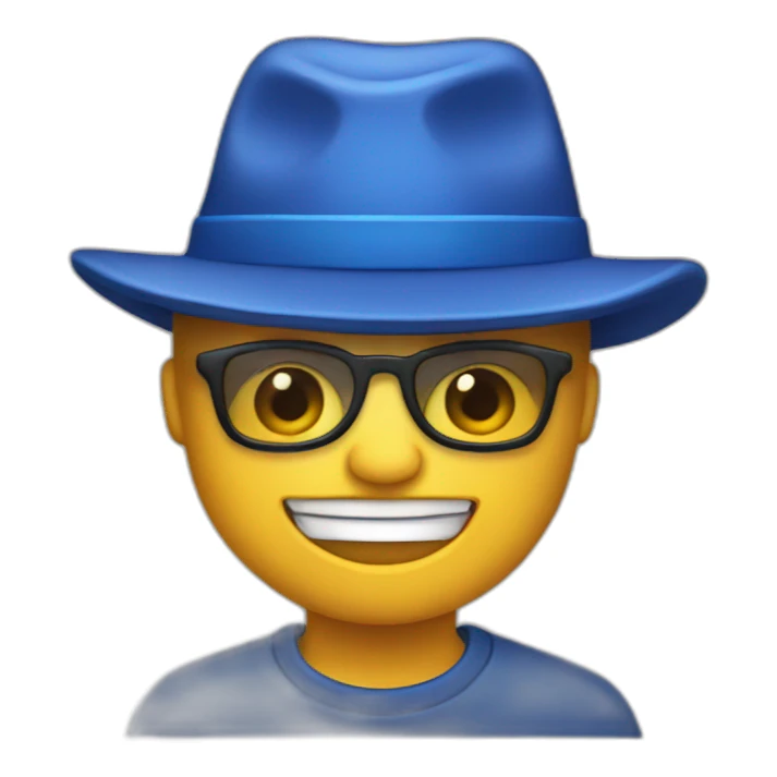 iphone with blue hat on sticker