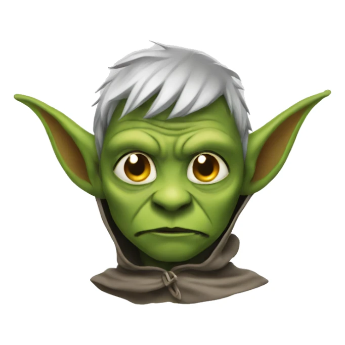Goblin head, wearing a cape, front view sticker
