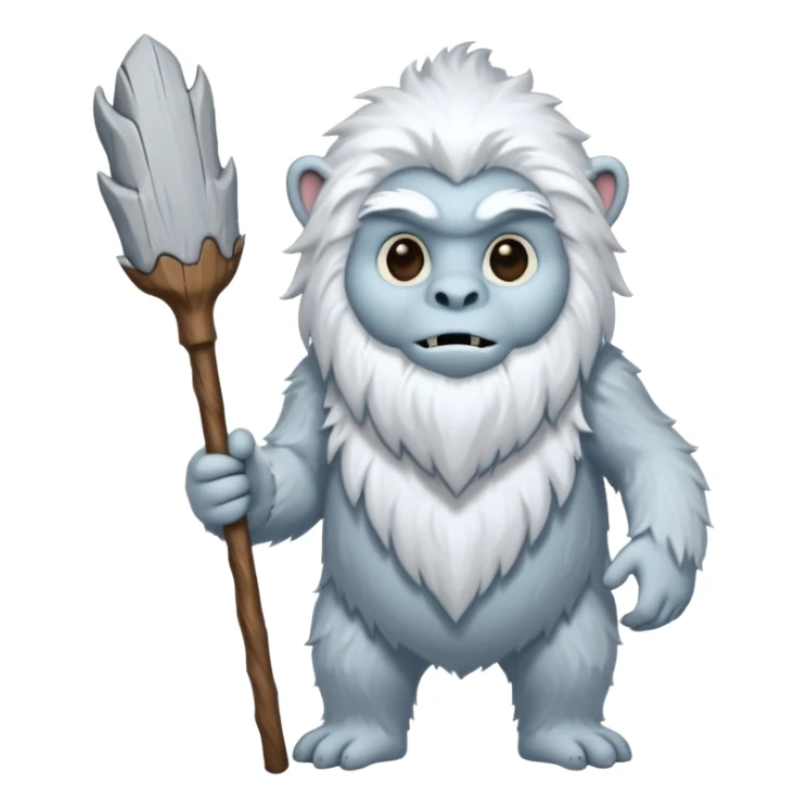 yeti, carrying a stick sticker