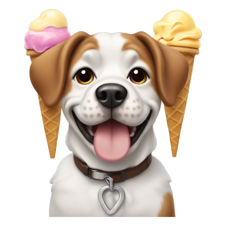 Dog with ice creams  sticker