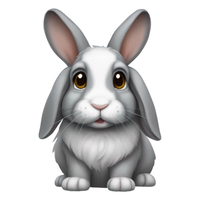 Grey lop ear rabbit sticker