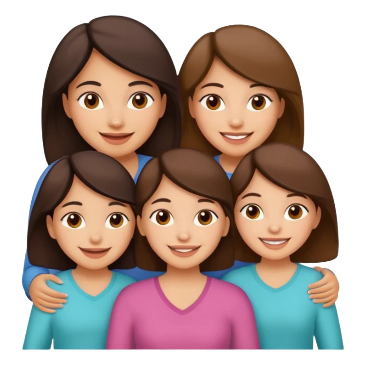 Hispanic mom and 3 daughters  sticker