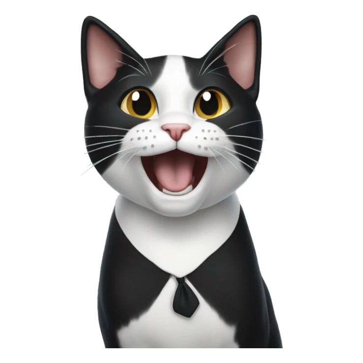 Tuxedo cat meowing  sticker