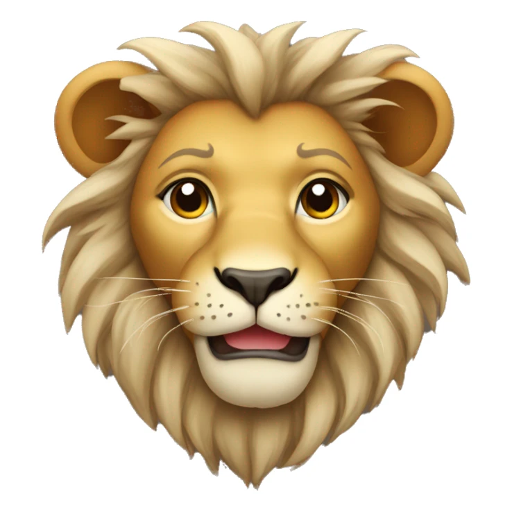 a cute lion head with a t sticker