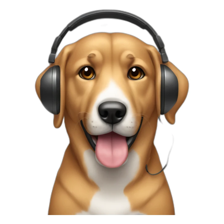 Perro con auriculares  sticker