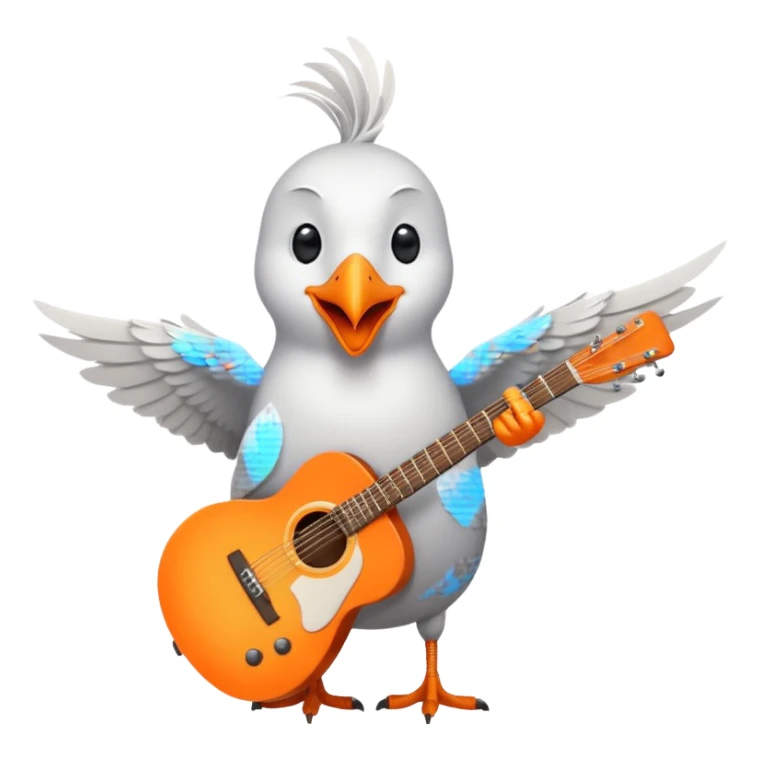 A seagull rocking out sticker
