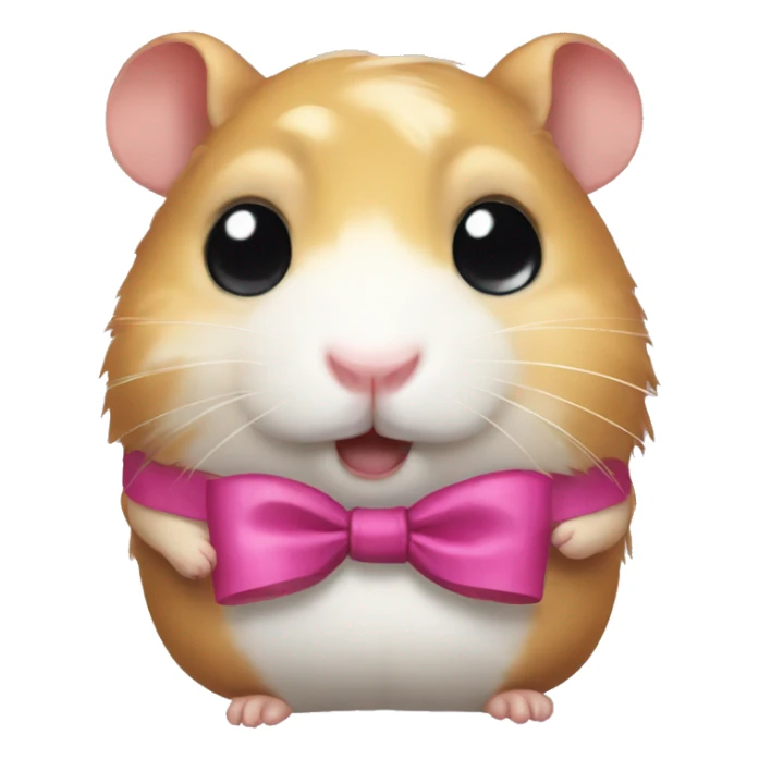 hamster with tears and a bow sticker