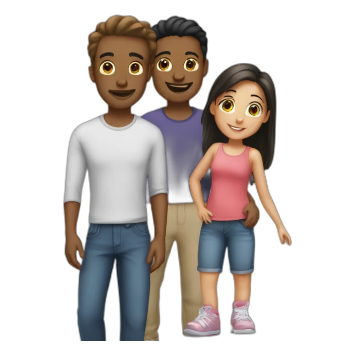 1 guy and 3 girls sticker