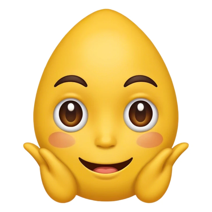 Make a yellow mojo that is sad and happy at the same time sticker