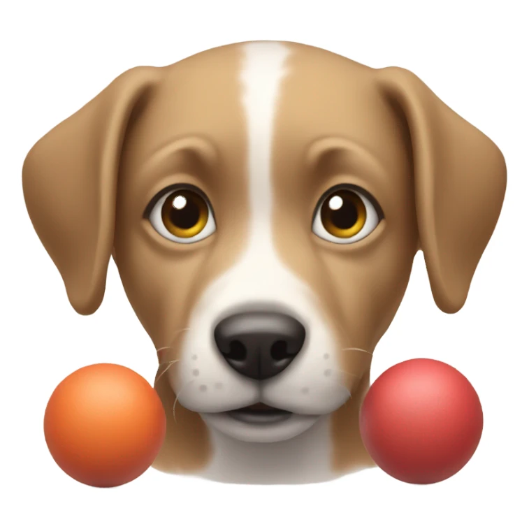 Dog touching balls sticker