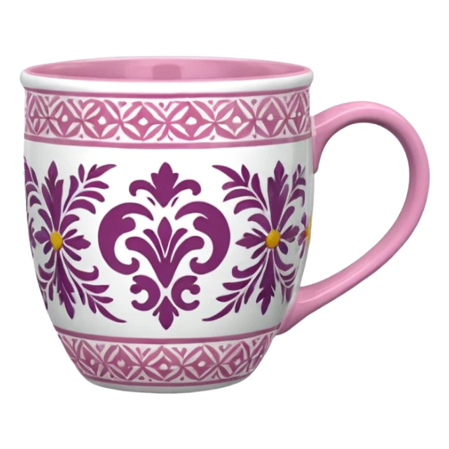 Pink and white Talavera mug  sticker