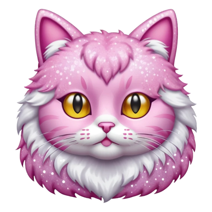 glitter pink cat  sticker