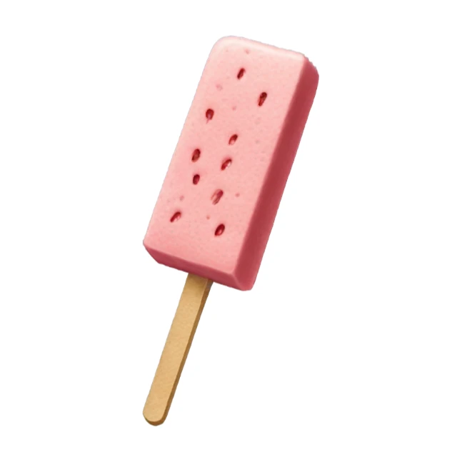 rectangular strawberry ice cream bar on a stick sticker