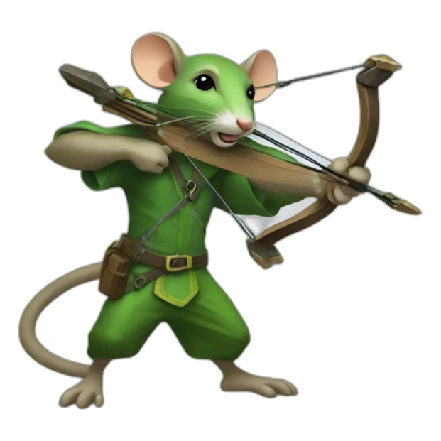 Green Rat wielding crossbow sticker
