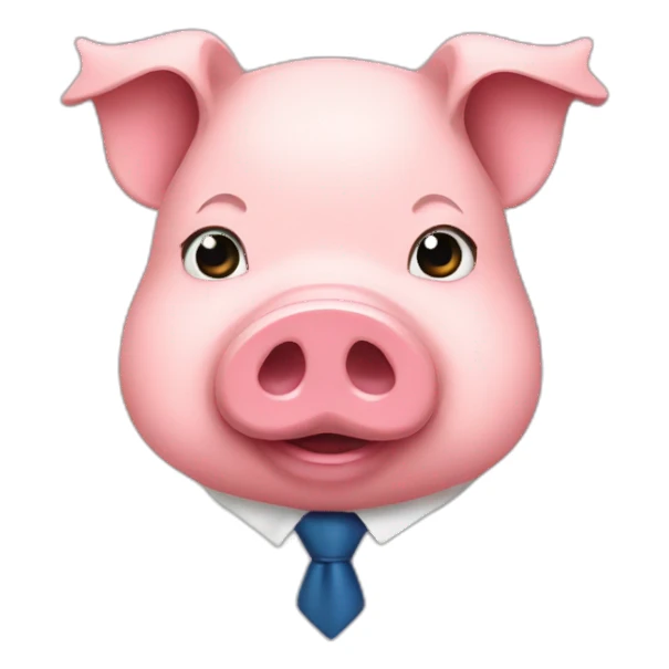 Pig wearing a tie sticker