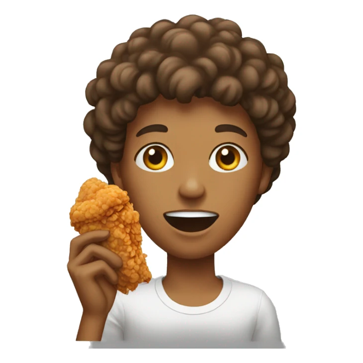 person eating fried chicken sticker