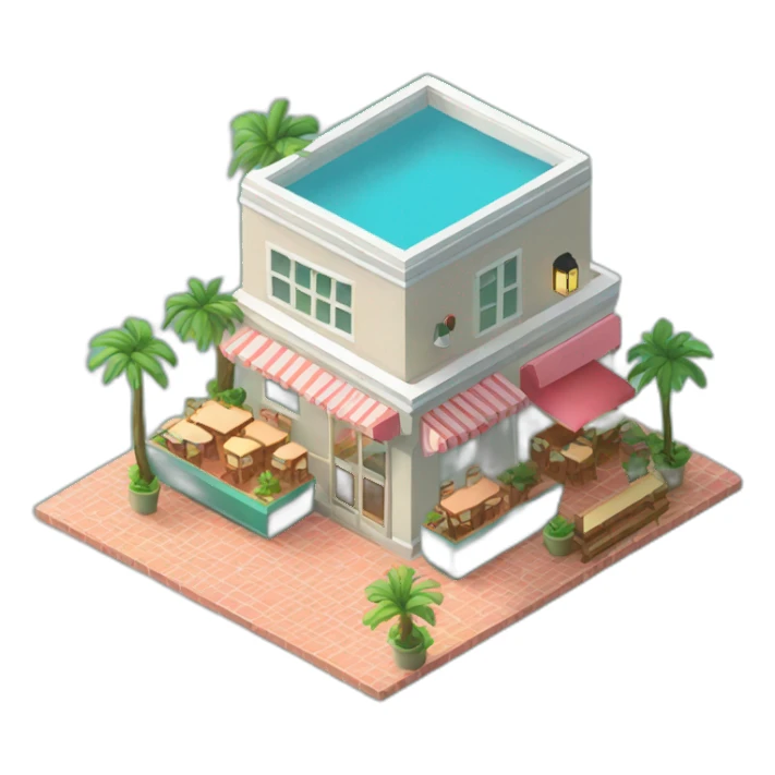 isometric restaurant bermuda sticker