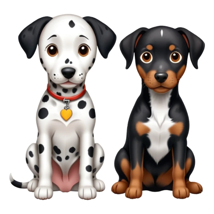 2 adults dogs : 1 Dalmatian + 1 dobermann sticker