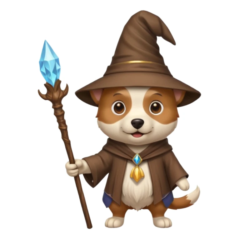 Dog wizard sticker