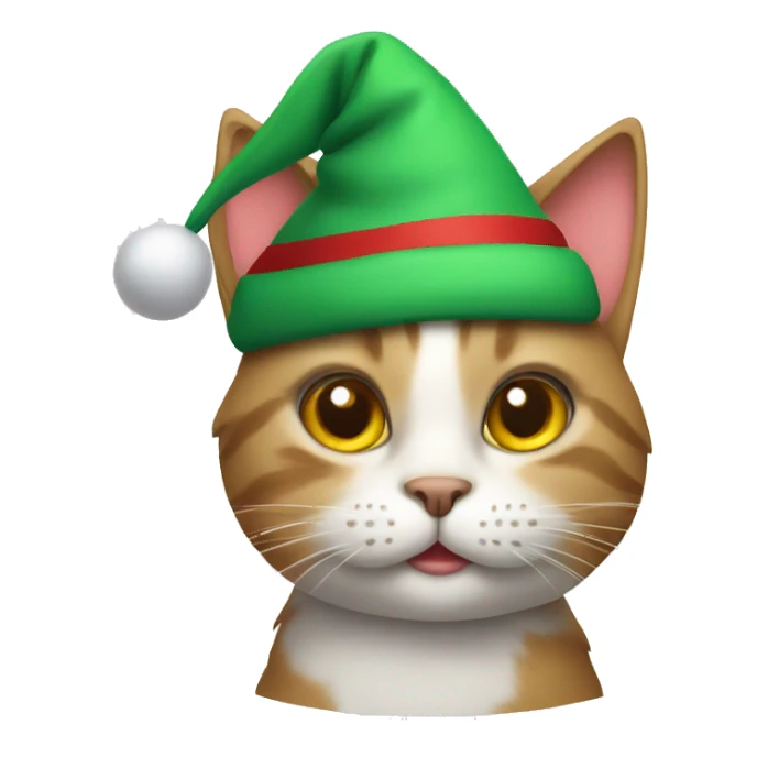 Cat wearing Christmas hat  sticker