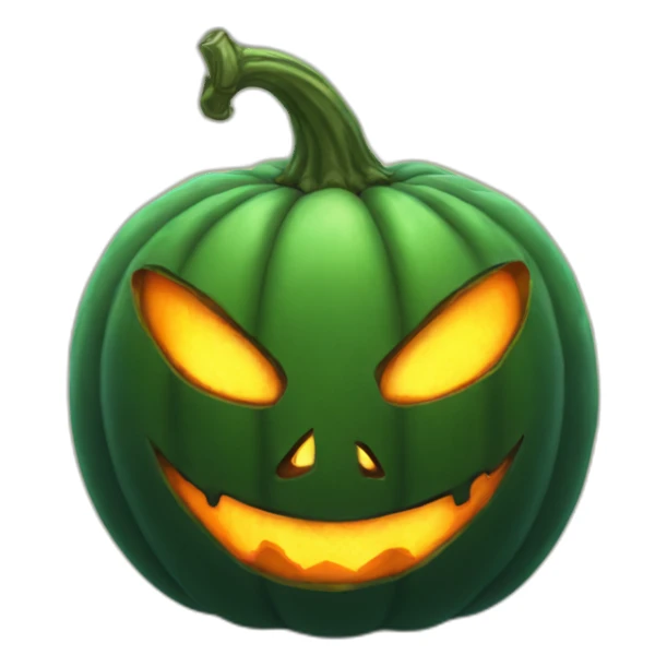 Greenfire pumpkin head with demon eyes sticker