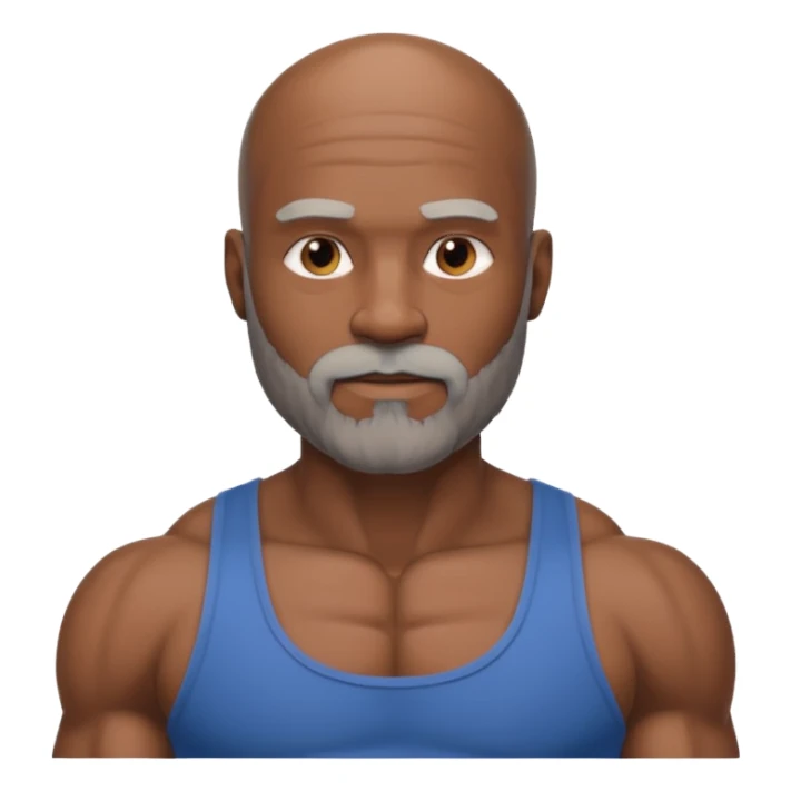 Muscular bald black man with gray beard sticker