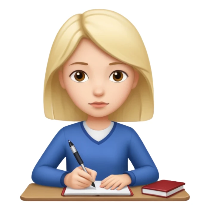 girl taking notes sticker