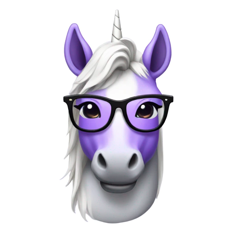 Purple unicorn with glasses sticker