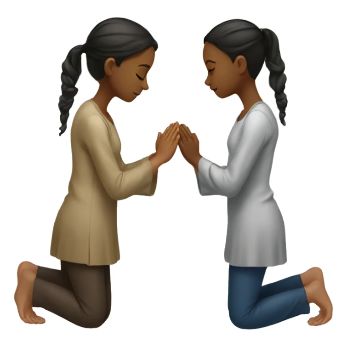 Two girls praying together sticker