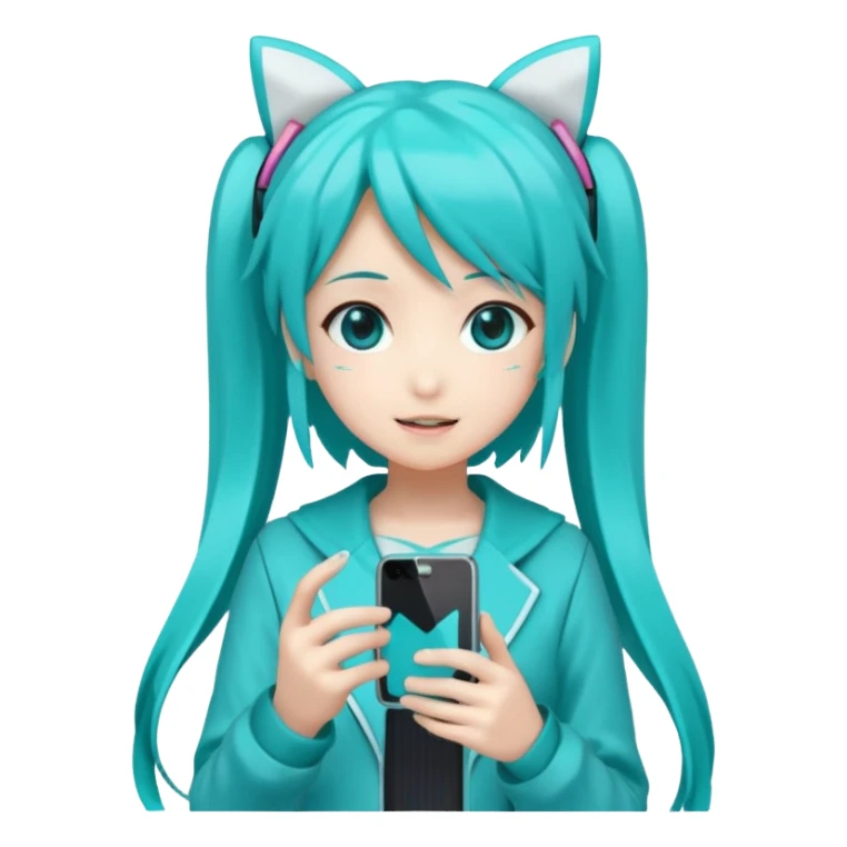 hatsune-miku-on-iphone sticker