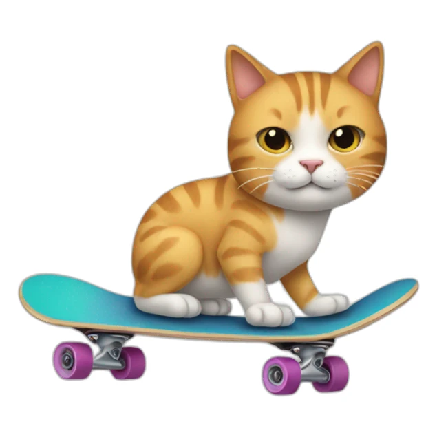 A cat in skate sticker