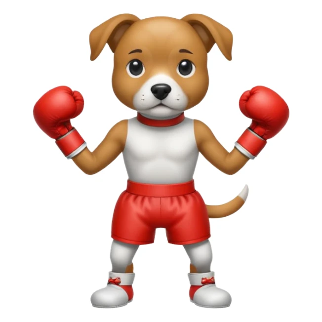 dog with boxing gloves full body sticker