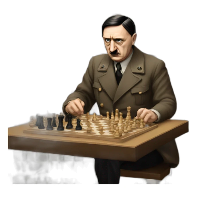 adolf hitler playing chess sticker