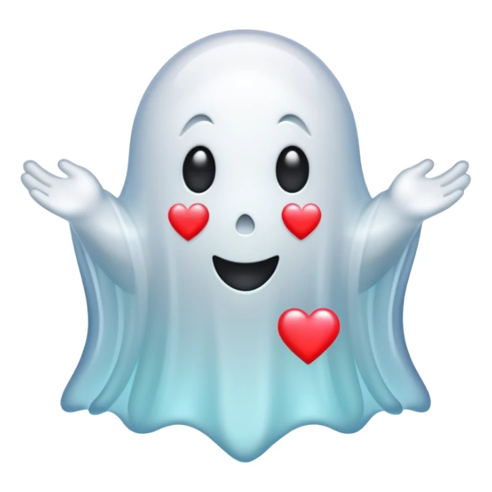 Ghost w/ hearts sticker
