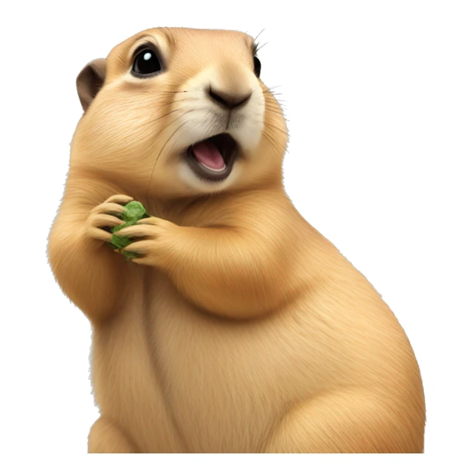 prairie dog chewing on its cage sticker