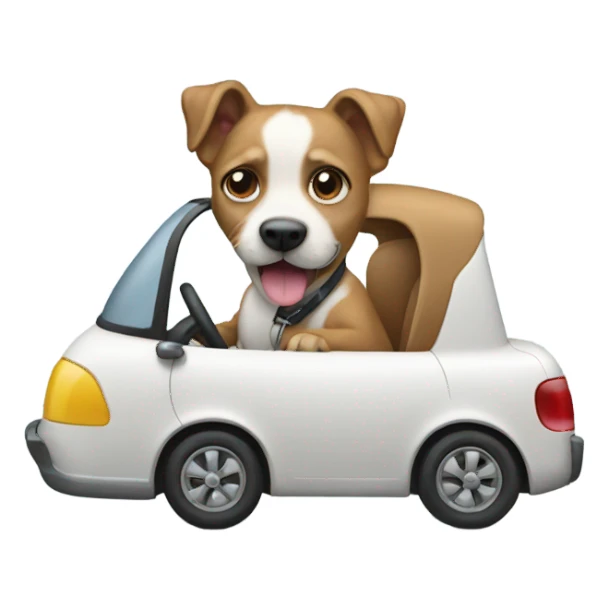 dog driving a car sticker