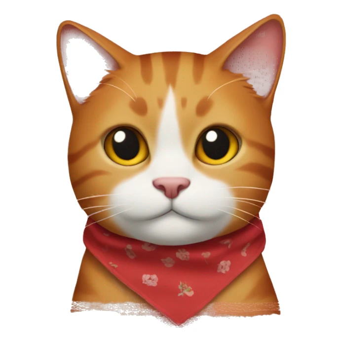 Red cat in a handkerchief sticker