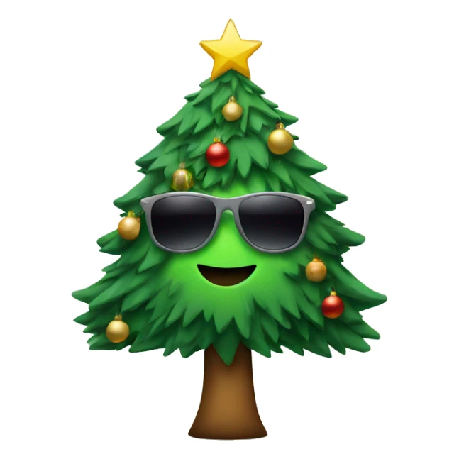 Christmas tree with sunglasses  sticker
