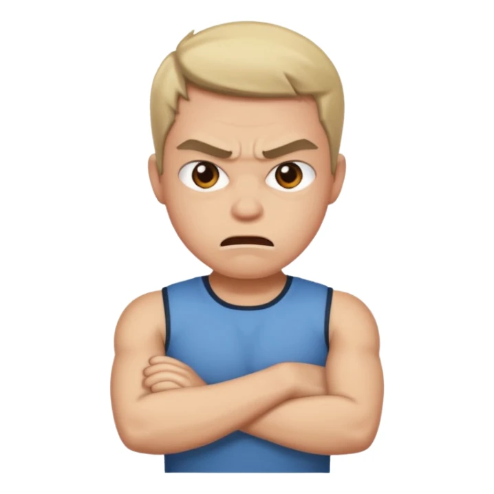 angry face with cross arms sticker