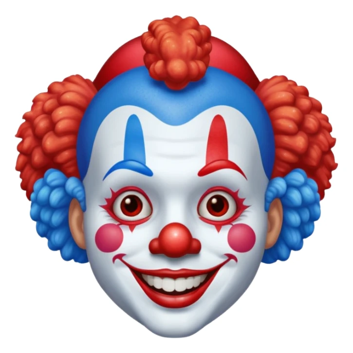 glitter red and blue clown sticker