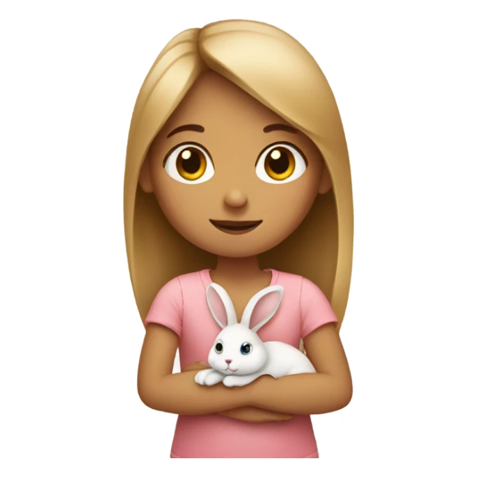 Girl with rabbit  indoors sticker