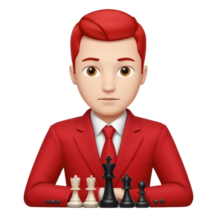 man chess players in red outfits sticker