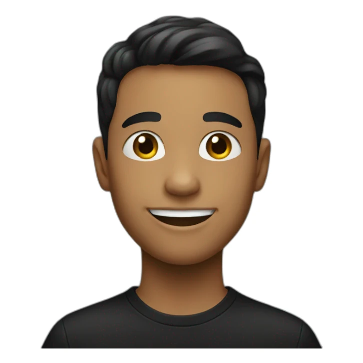 smiling boy,in black shirt sticker