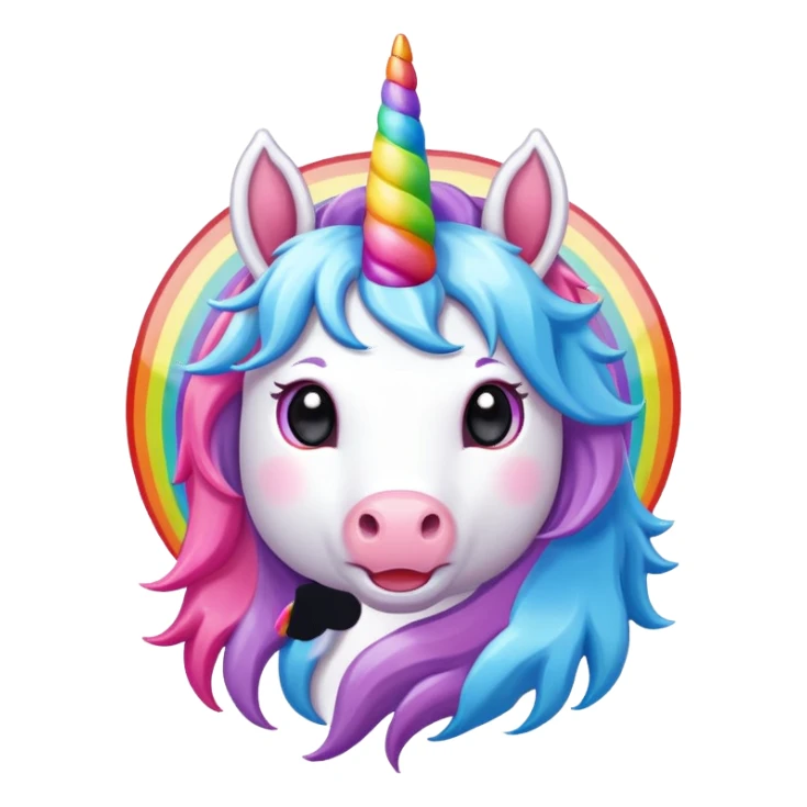 Unicorn popping rainbows sticker