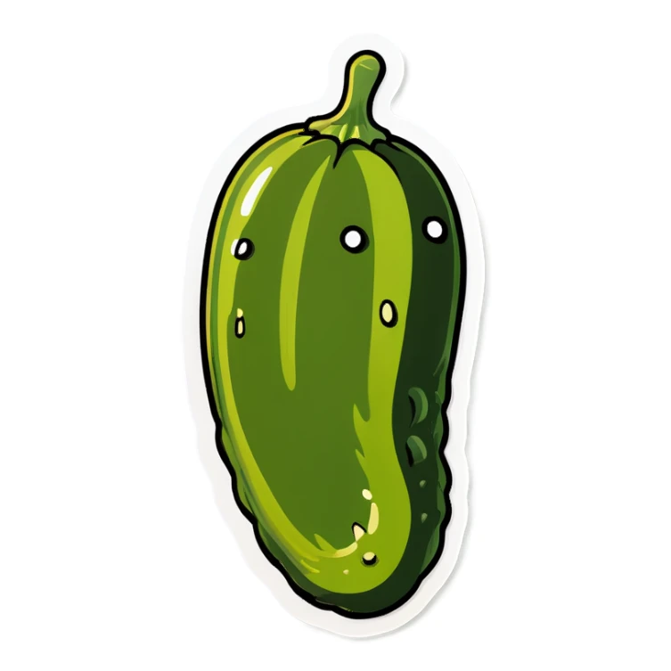 Feet pressed against a pickle sticker