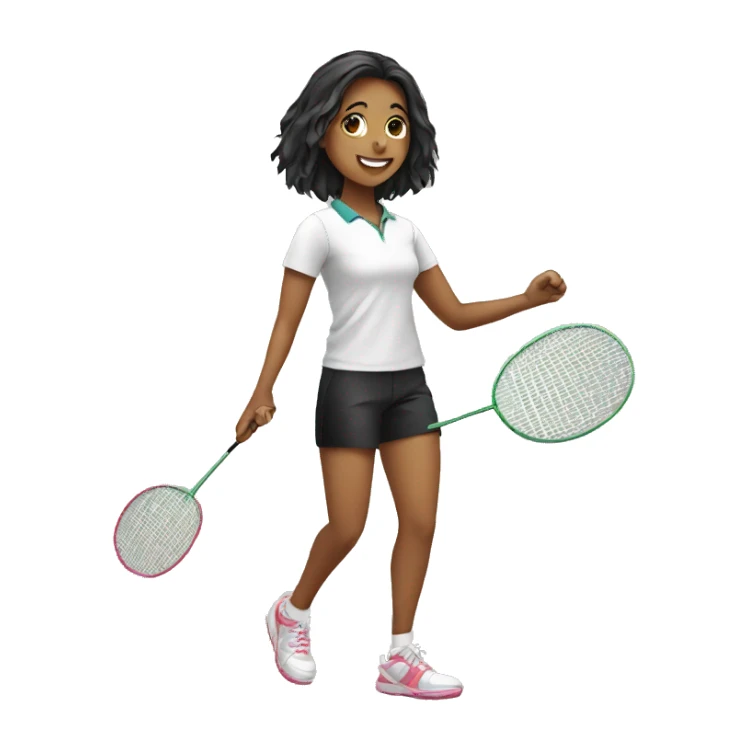 girl playing badminton sticker