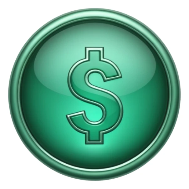 simbolo del dolar en verde  sticker