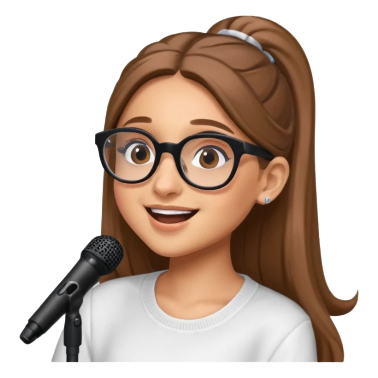 ariana grande with glasses singing sticker